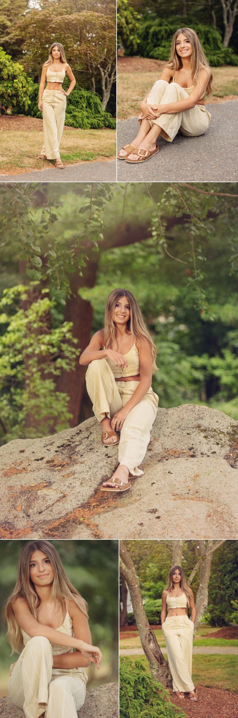 senior girl session in fields with yellow