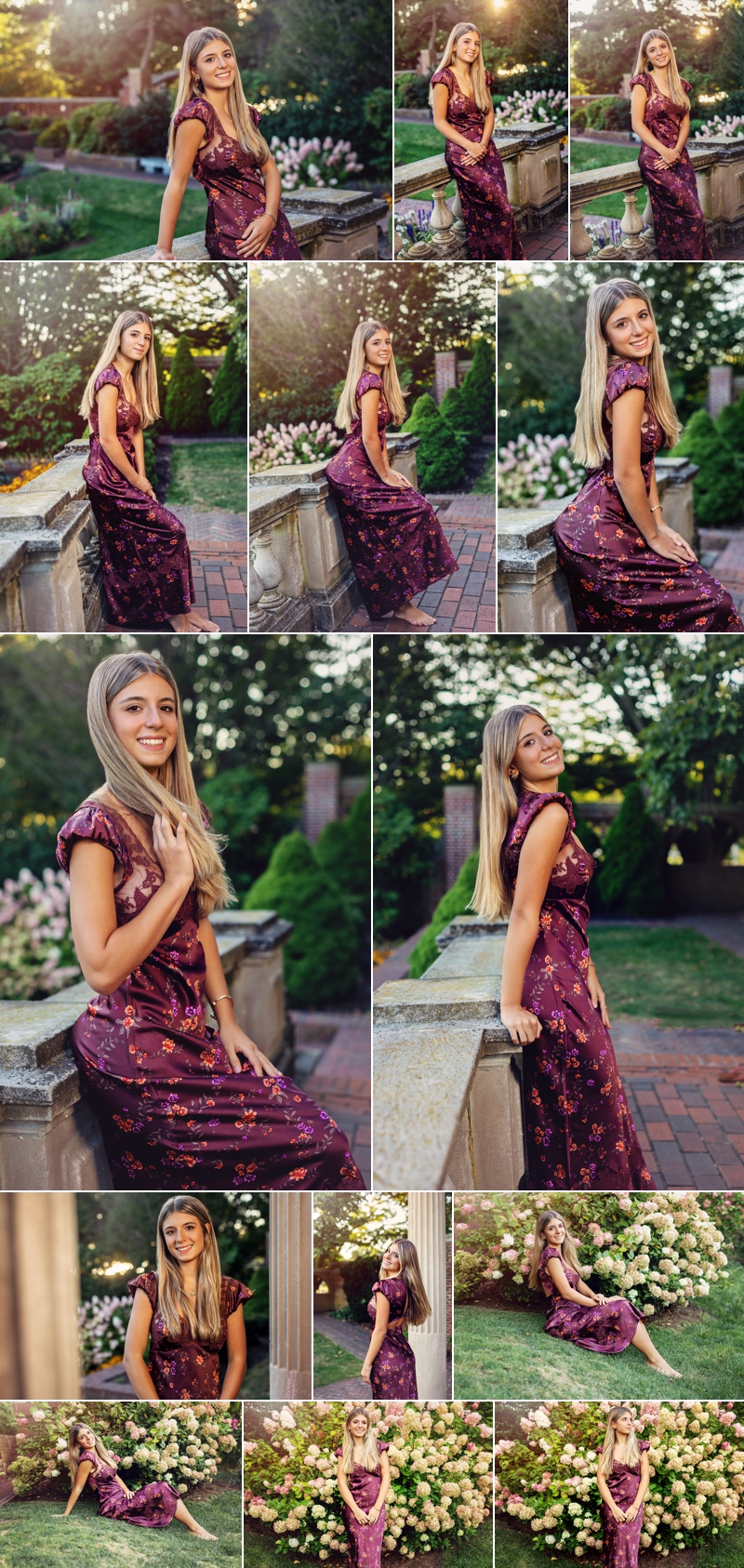 senior girl session in flower dress at lynch park
