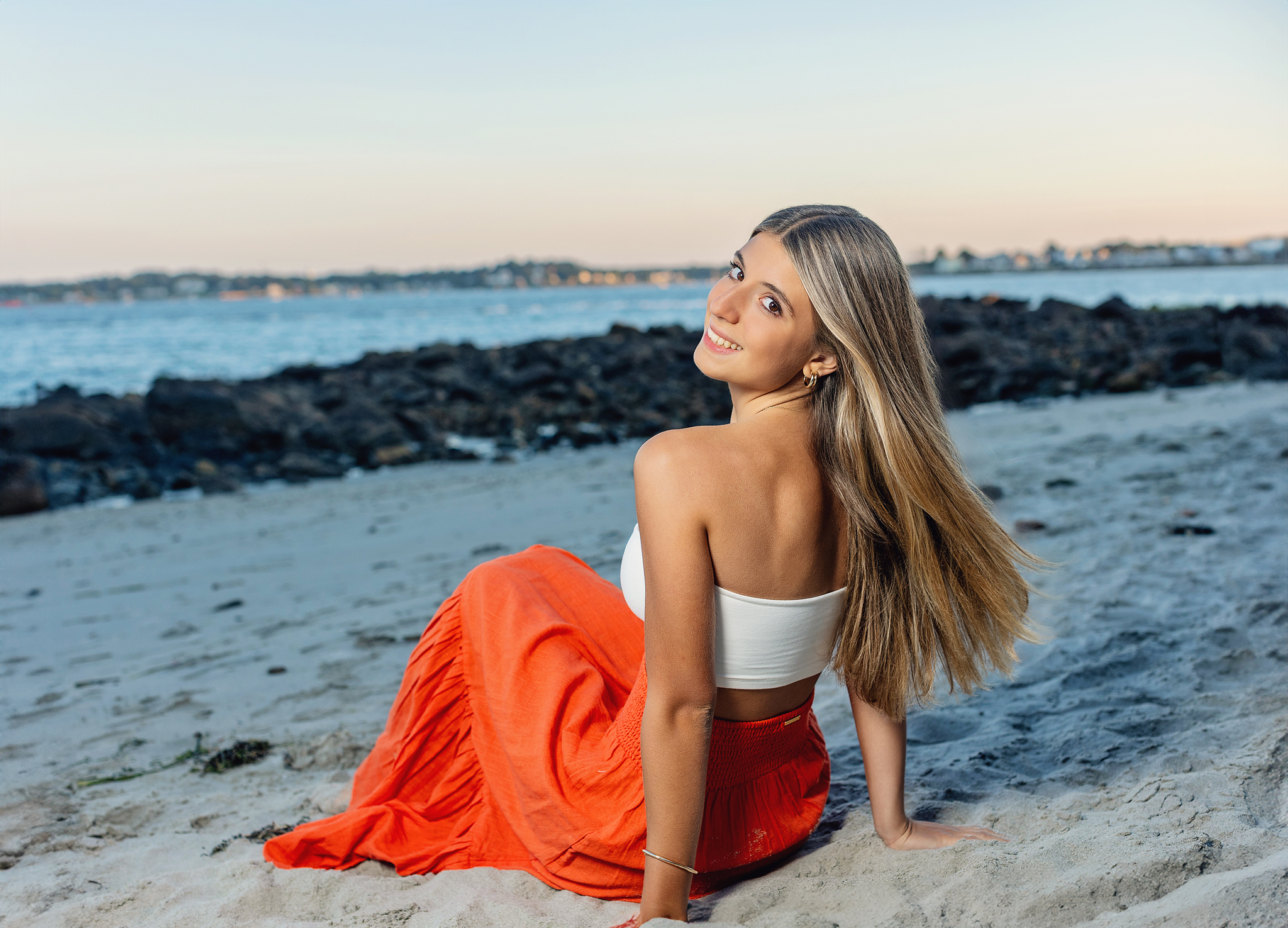 Senior girl on beach